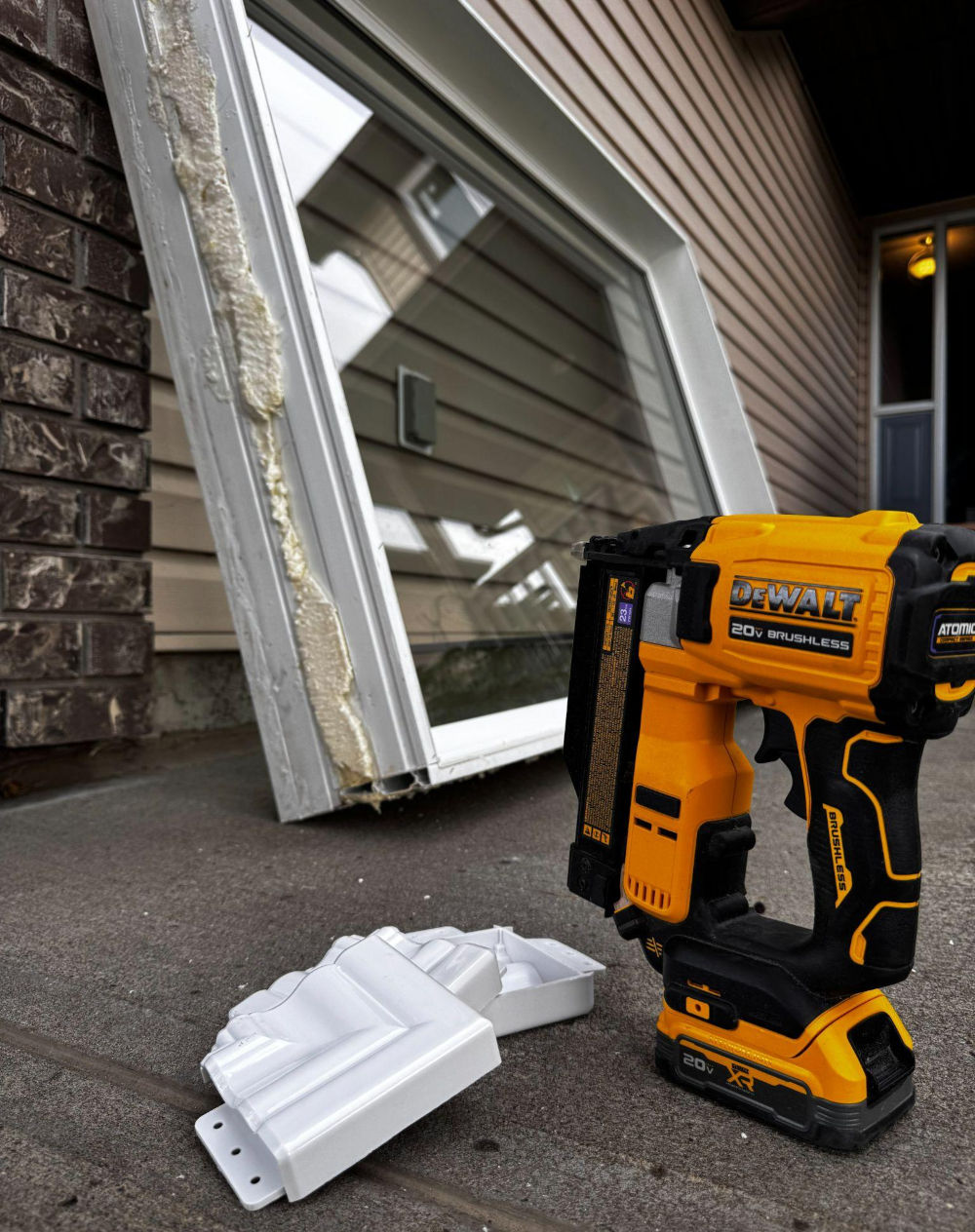 Removing an old window unit Removing an old window unit during replacement