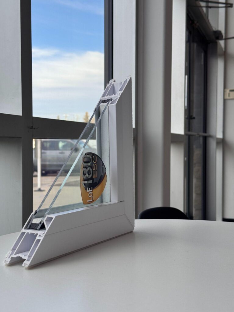 Energy-efficient Weather Pro vinyl replacement window with insulated glass and multi-chamber frame designed to reduce heat loss and improve home comfort.
