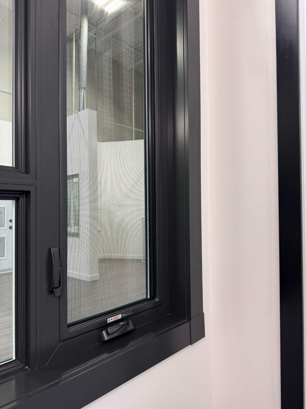 Window colours and finishes Black vinyl window frame with a modern finish