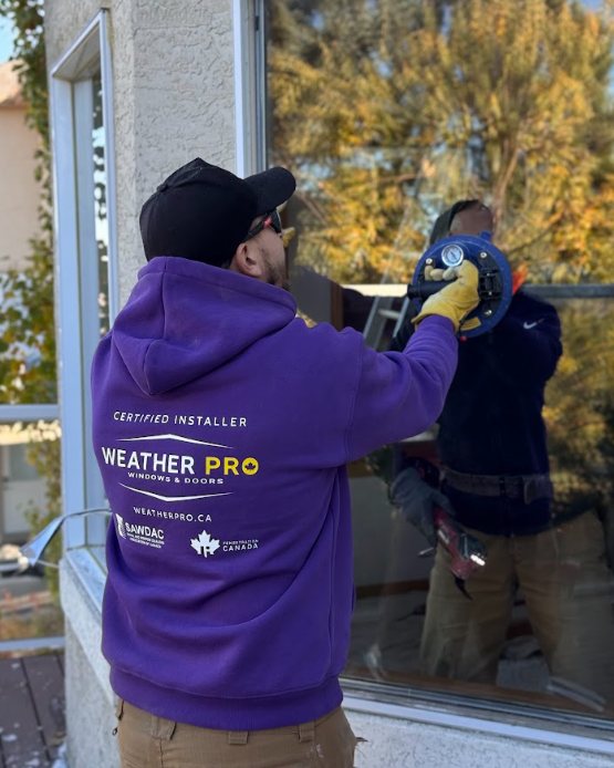 Professional Window and Door Installation in Alberta Professional installer fitting a window in an Alberta home