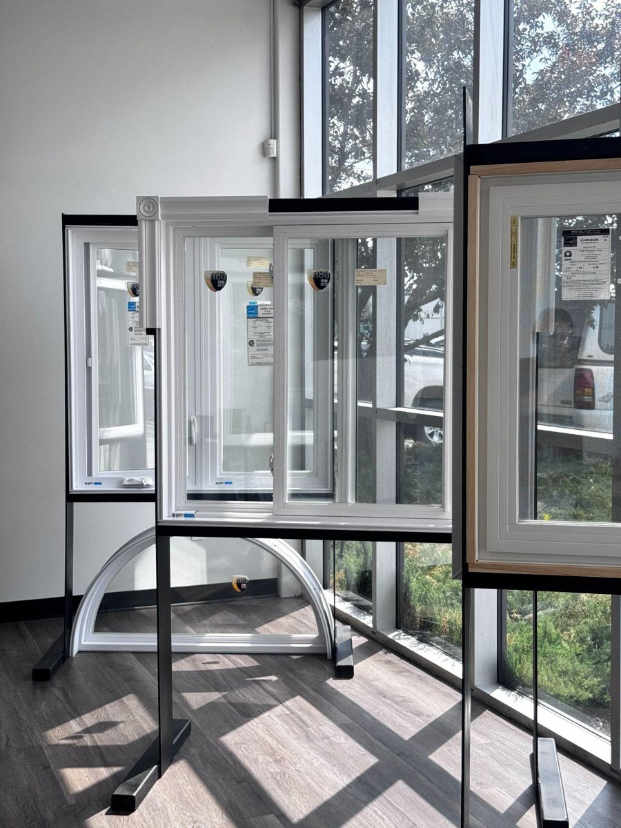 Weather Pro vinyl windows from a local window company Vinyl windows displayed by a local window company