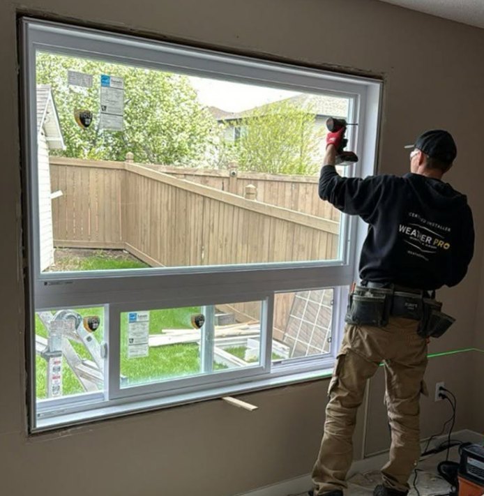 Window Installation in Leduc | Weather Pro Weather Pro crew installing a replacement window in Leduc, Alberta